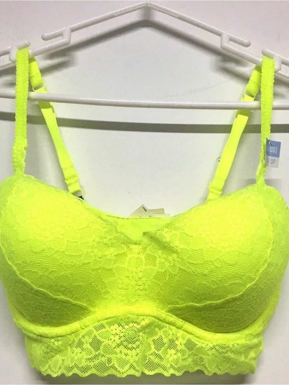 Victoria's Secret PINK Lace Neon Yellow Lace Push Up Bra